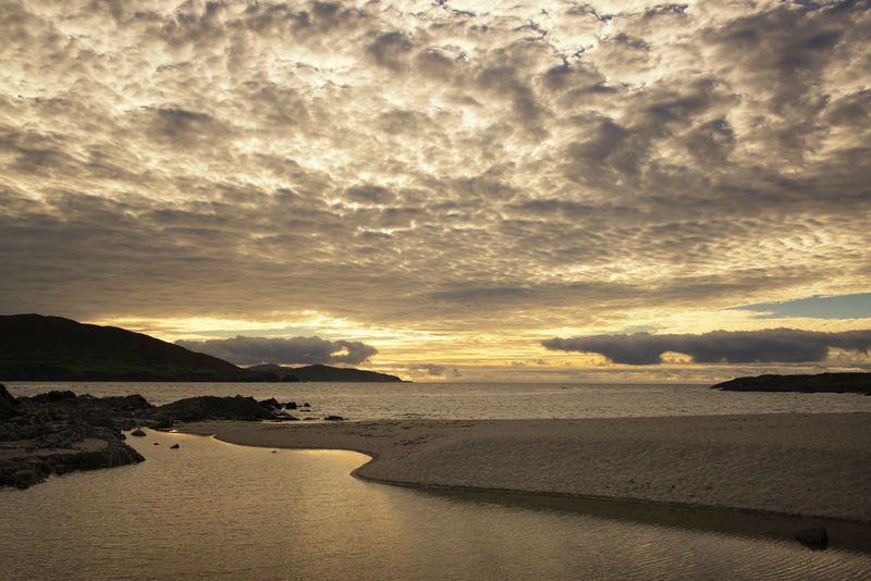 Alihies beach at sunset