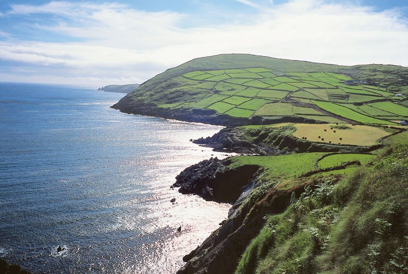 Aerial view of the Beara Peninsula or a clear sunny day